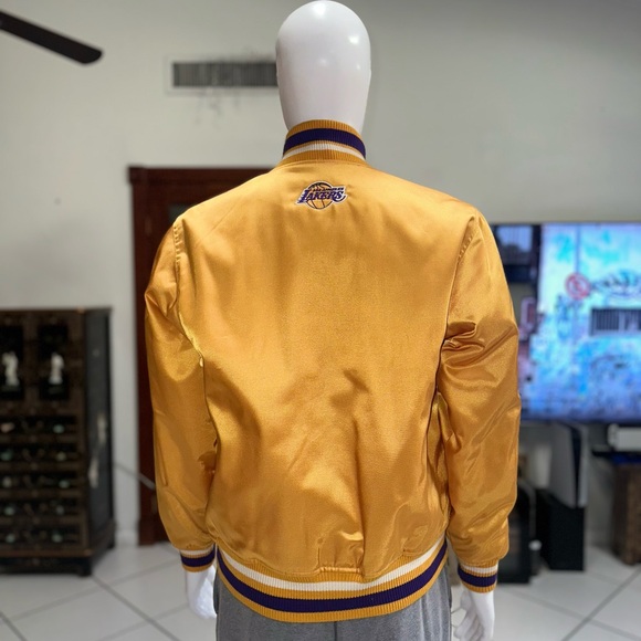 Los Angeles Lakers Gold Satin Jacket Luka Doncic Lebron James - Picture 2 of 3